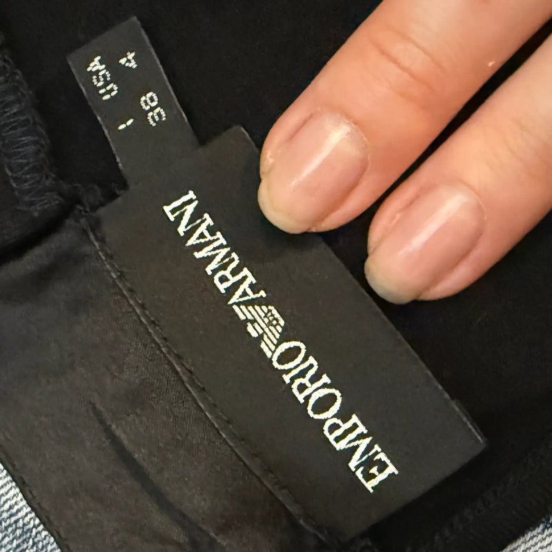 Emporio Armani Black Sequin Trim Top - Y2K Elegant Designer Tank (S)