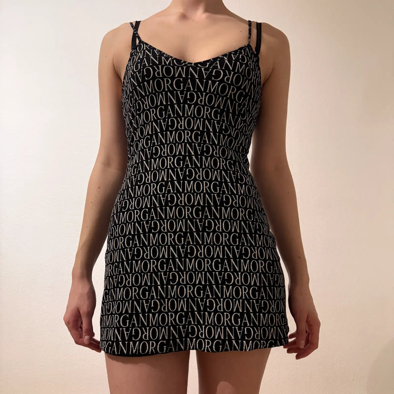 Morgan de Toi Monogram Mini Dress – Vintage Y2K Logo Print (S)