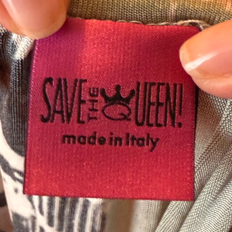 Save The Queen - Off-Shoulder Graphic Print Top 90s Style (S)