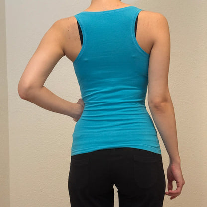 Steele’s Motel Turquoise Tank Top – Vintage Y2K Graphic Print (S)