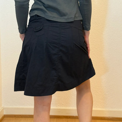 Vintage Y2K Esprit Black Utility Skirt – Pockets & Tie Waist (S)