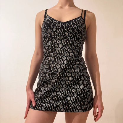 Morgan de Toi Monogram Mini Dress – Vintage Y2K Logo Print (S)